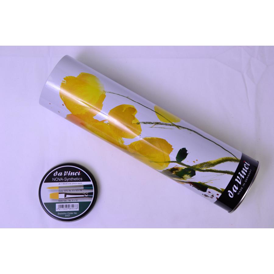 Scatola metallo DA VINCI NOVA-Synthetics per acquerello con 5 pennelli