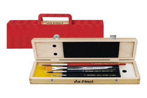 Astuccio legno DA VINCI 5260 acquerello con 4 pennelli e sapone vegetale