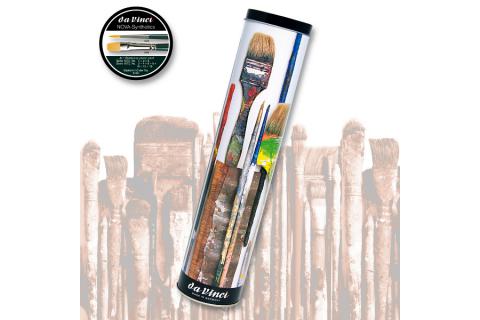 Scatola metallo Da Vinci NOVA-Synthetics con 10 pennelli per colori diluiti