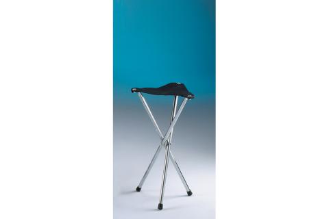 Seggiolino portatile acciaio cromato sedile in cuoio Seggiolino portatile in acciaio cromato con sedile in cuoio